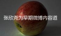 张欣尧为早期微博内容道歉：深刻地在反省自己